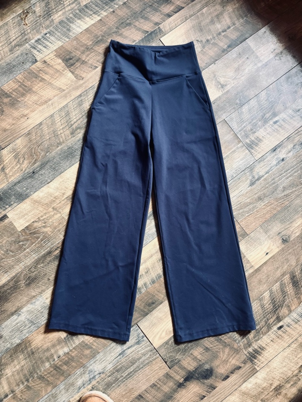 Wide Leg Women's Pants - Navy High-Rise Comfort
